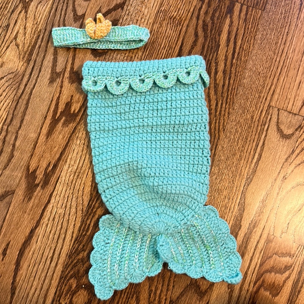 Crochet newborn mermaid photo set